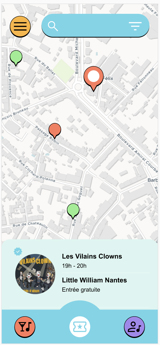 Carte des concerts sur Baziik