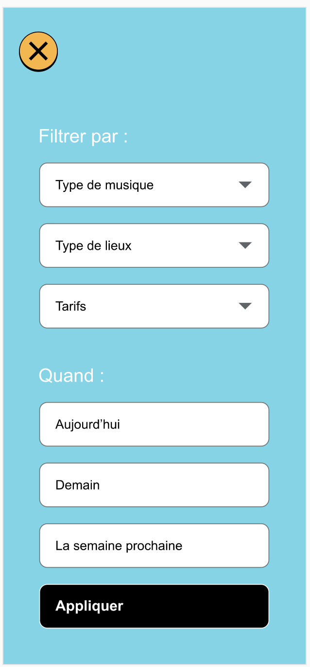 Filtres de recherche